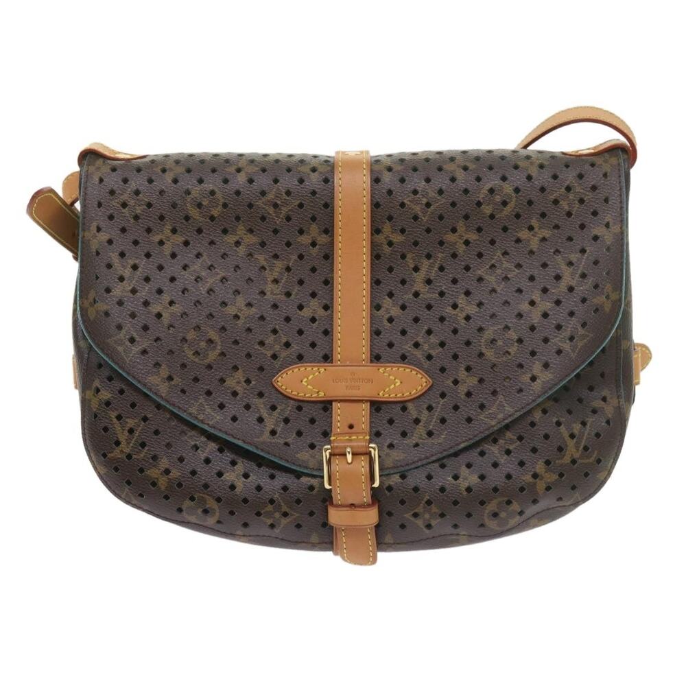 Louis Vuitton Monogram Perfo Saumur 30 Shoulder Bag Brown